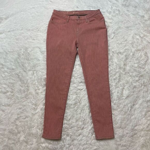 Levis Pink Jeans Crop Legging Womens Size 27 Stretch Denim 29" Inseam - Picture 1 of 9